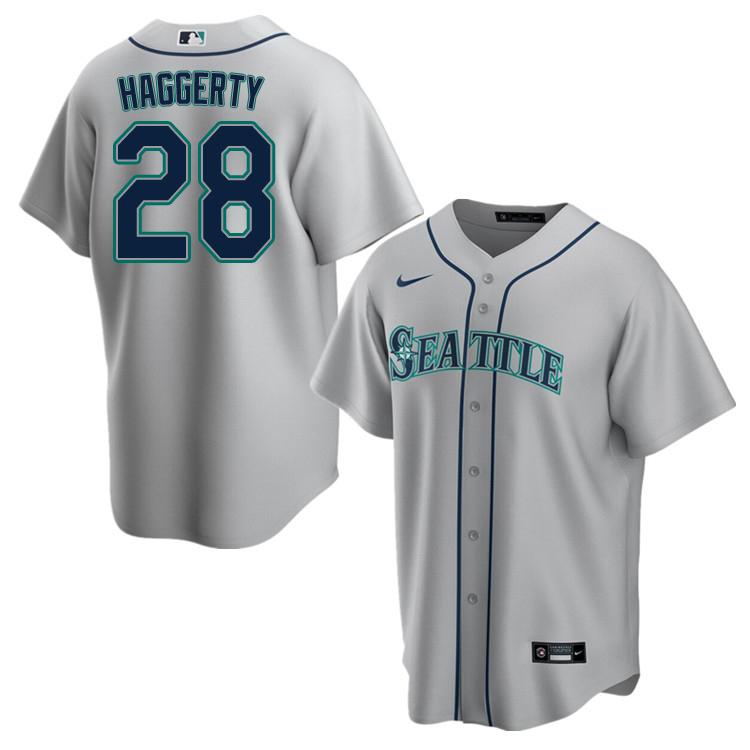 Nike Men #28 Sam Haggerty Seattle Mariners Baseball Jerseys Sale-Gray